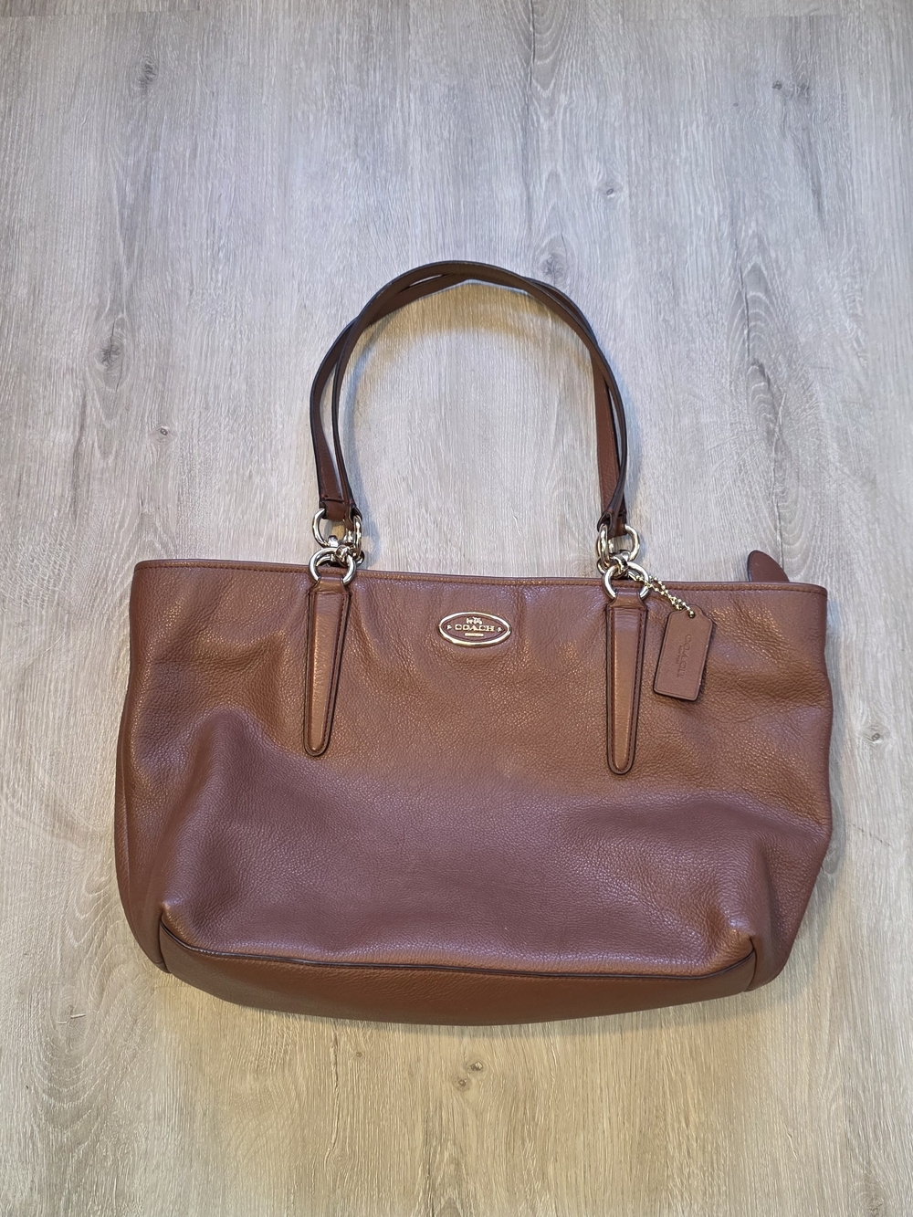Coach Chicago Ellis Brown Leather Tote Bag 33961 Saddle Purse